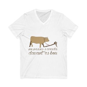 Camiseta cuello de pico - Blanco - Camiseta «No passis s’arada davant es bou»