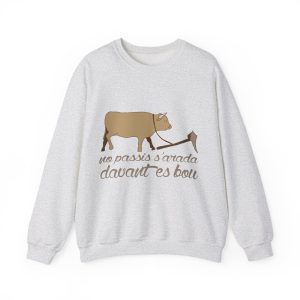 Sudadera cuello redondo - Gris ceniza - Camiseta «No passis s’arada davant es bou»