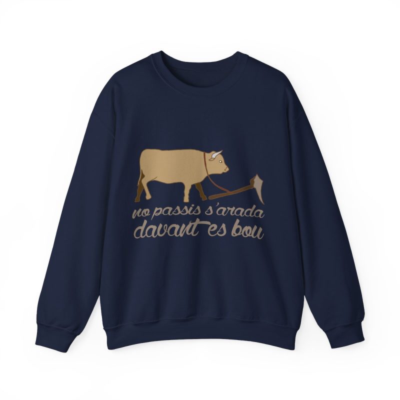 Sudadera cuello redondo - Azul marino - Camiseta «No passis s’arada davant es bou»