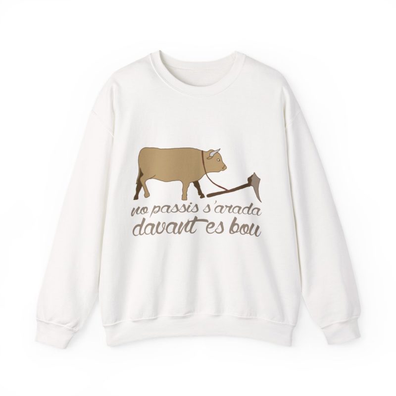 Sudadera cuello redondo - Blanco - Camiseta «No passis s’arada davant es bou»
