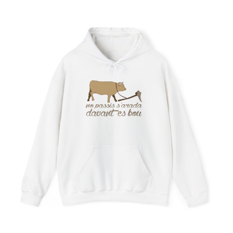 Sudadera con capucha - Blanco - Camiseta «No passis s’arada davant es bou»
