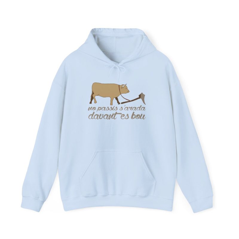 Sudadera con capucha - Azul claro - Camiseta «No passis s’arada davant es bou»