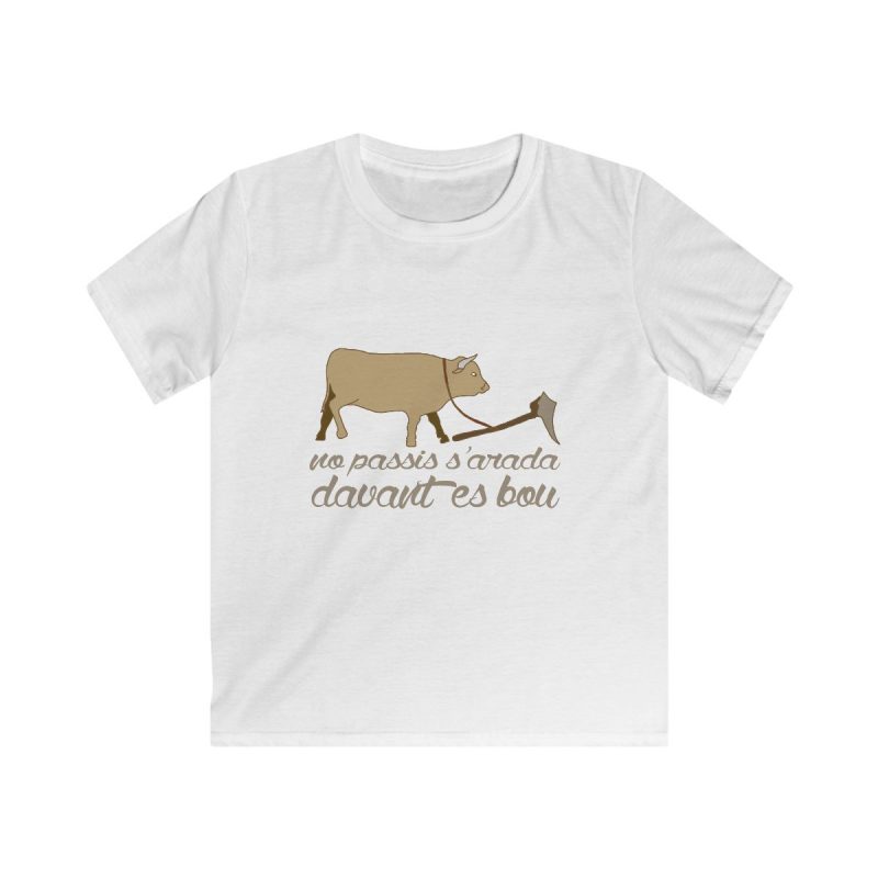 Camiseta infantil Softstyle - Blanco - Camiseta «No passis s’arada davant es bou»