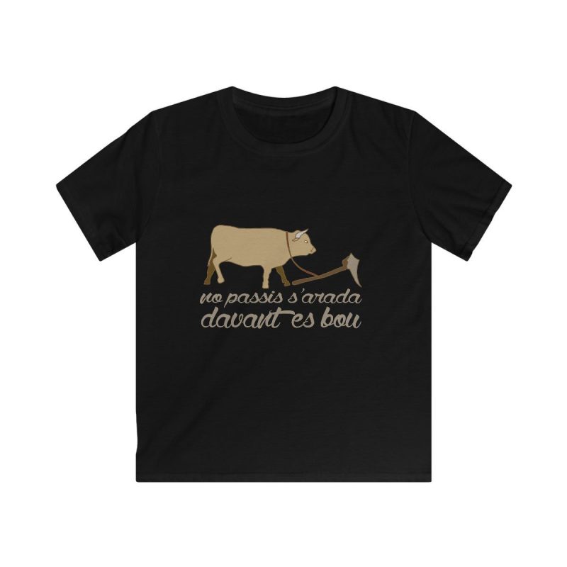 Camiseta infantil Softstyle - Negro - Camiseta «No passis s’arada davant es bou»