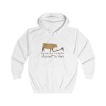 Sudadera con capucha y cremallera - Blanco artico - Camiseta «No passis s’arada davant es bou»