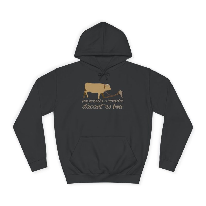 Sudadera universitaria - Negro azabache - Camiseta «No passis s’arada davant es bou»