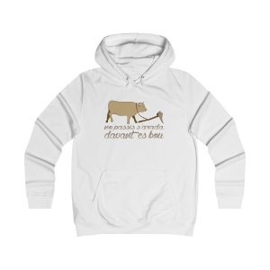 Sudadera universitaria mujer - Blanco artico - Camiseta «No passis s’arada davant es bou»