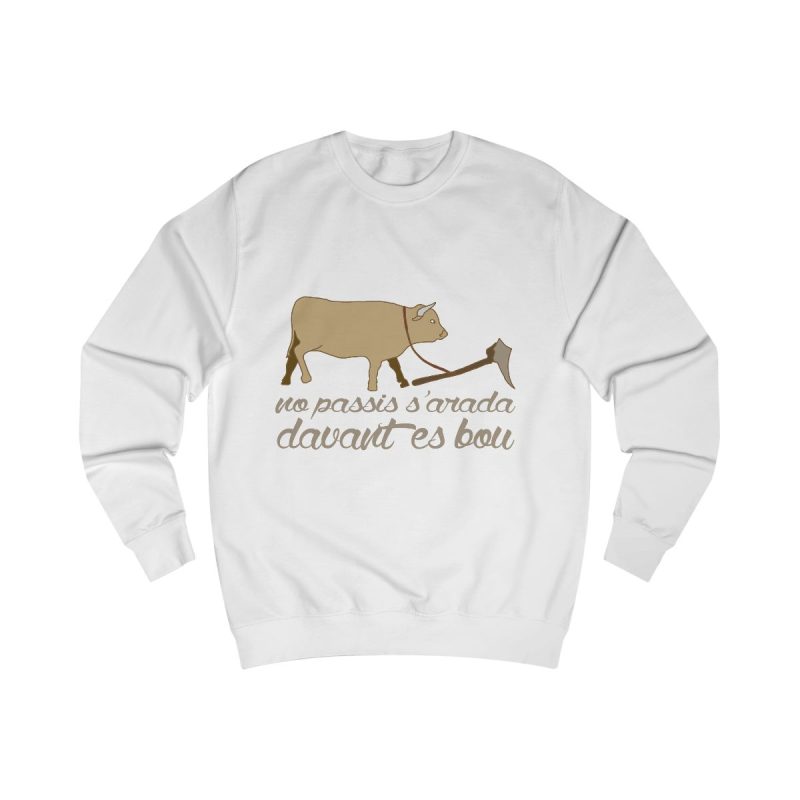 Sudadera clasica - Blanco artico - Camiseta «No passis s’arada davant es bou» Sudadera clasica - Blanco artico - Camiseta «No passis s’arada davant es bou»