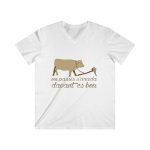 Camiseta hombre entallada cuello de pico - Blanco - Camiseta «No passis s’arada davant es bou»