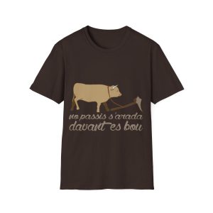 Camiseta Softstyle - Marron chocolate oscuro - Camiseta «No passis s’arada davant es bou»