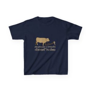 Camiseta infantil algodon grueso - Azul marino - Camiseta «No passis s’arada davant es bou»