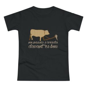 Camiseta mujer punto liso - Negro - Camiseta «No passis s’arada davant es bou»