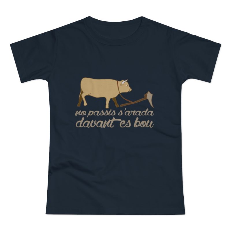 Camiseta mujer punto liso - Azul marino - Camiseta «No passis s’arada davant es bou»