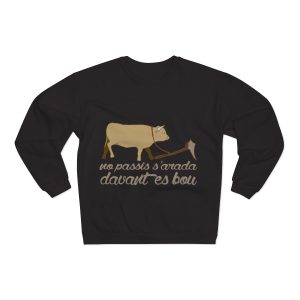 Sudadera cuello redondo premium - Negro - Camiseta «No passis s’arada davant es bou»