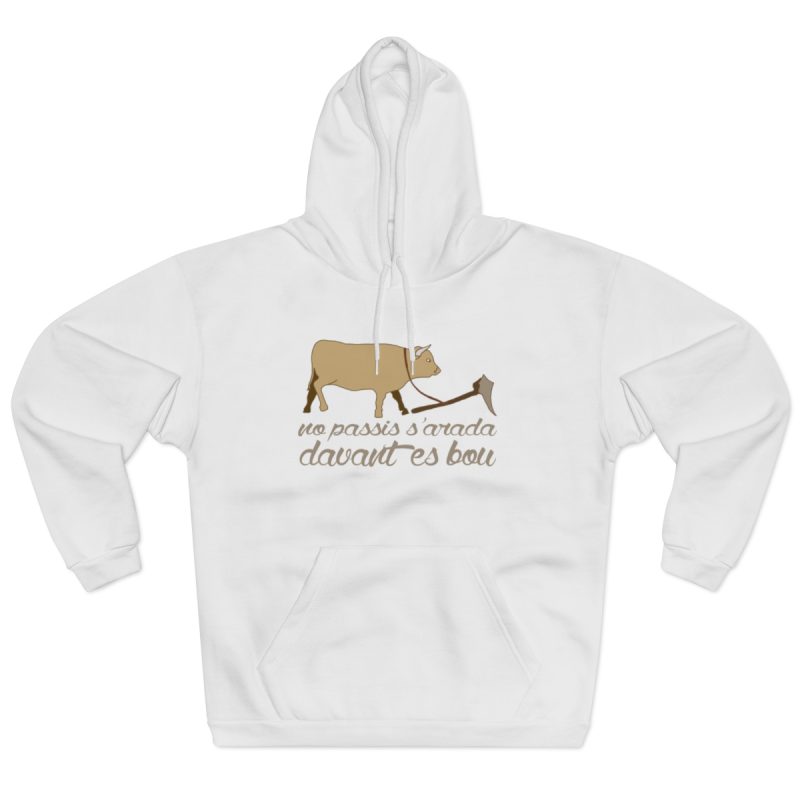 Sudadera con capucha cerrada - Blanco - Camiseta «No passis s’arada davant es bou»