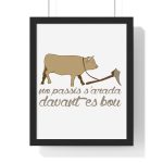 Poster enmarcado vertical - Negro - Camiseta «No passis s’arada davant es bou»