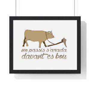 Poster enmarcado horizontal - Negro - Camiseta «No passis s’arada davant es bou»
