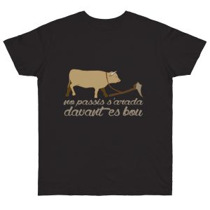 Camiseta punto liso - Negro - Camiseta «No passis s’arada davant es bou»