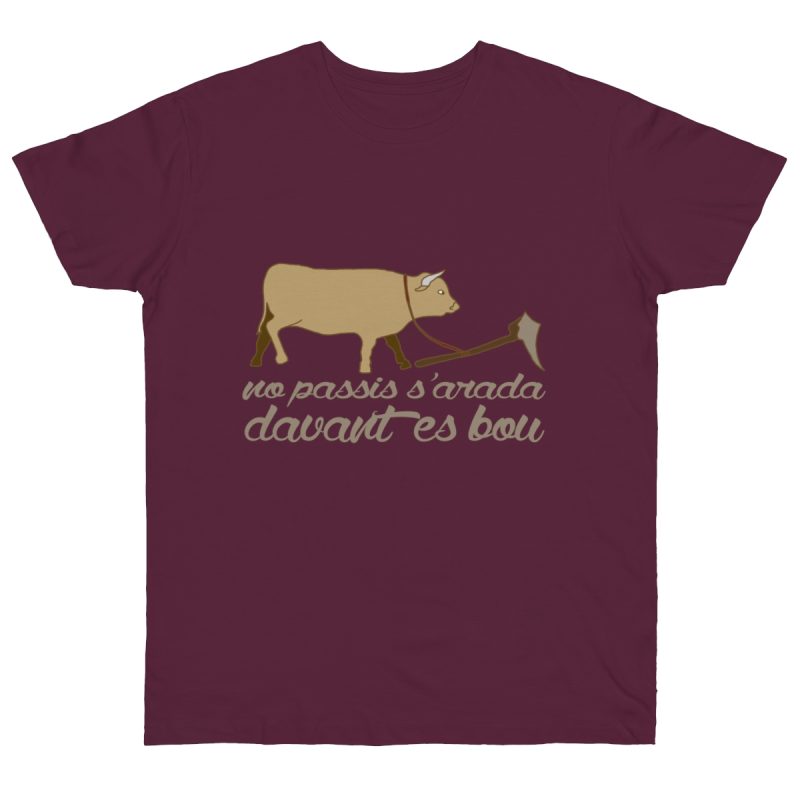 Camiseta punto liso - Burdeos - Camiseta «No passis s’arada davant es bou»