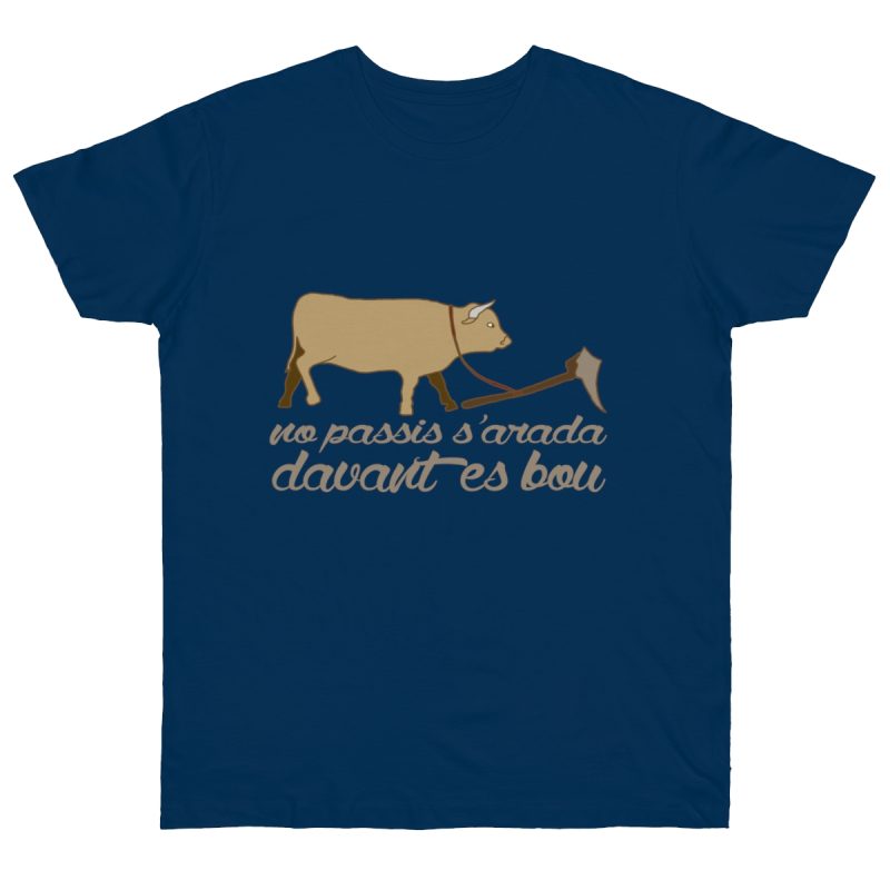 Camiseta punto liso - Azul marino claro - Camiseta «No passis s’arada davant es bou»