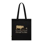 Bolsa de algodon organico - Negro - Camiseta «No passis s’arada davant es bou» Bolsa de algodon organico - Negro - Camiseta «No passis s’arada davant es bou»