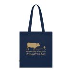 Bolsa de algodon organico - Azul marino frances - Camiseta «No passis s’arada davant es bou» Bolsa de algodon organico - Azul marino frances - Camiseta «No passis s’arada davant es bou»