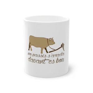 Taza estandar 325 ml - Blanco - Camiseta «No passis s’arada davant es bou»