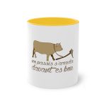 Taza bicolor - Amarillo dorado - Camiseta «No passis s’arada davant es bou»