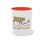 Taza bicolor - Rojo - Camiseta «No passis s’arada davant es bou»