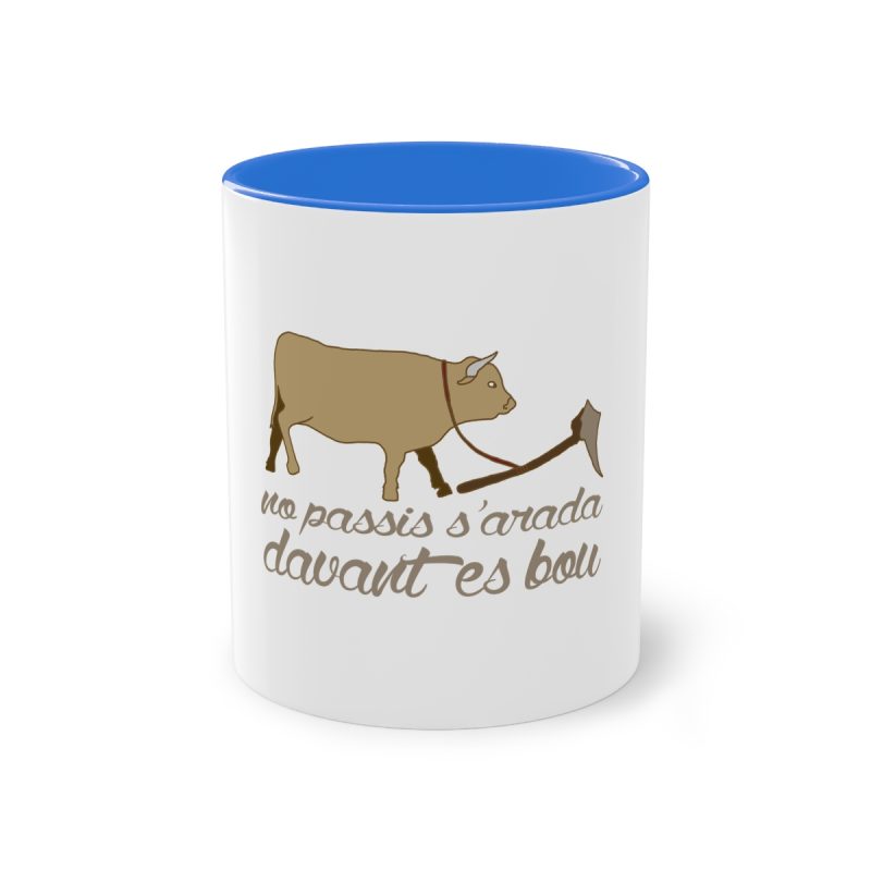 Taza bicolor - Azul Cambridge - Camiseta «No passis s’arada davant es bou»