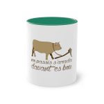 Taza bicolor - Verde oscuro - Camiseta «No passis s’arada davant es bou»