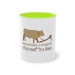 Taza bicolor - Verde claro - Camiseta «No passis s’arada davant es bou»