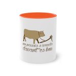 Taza bicolor - Naranja - Camiseta «No passis s’arada davant es bou»