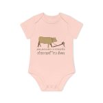Body bebe manga corta organico - Rosa empolvado - Camiseta «No passis s’arada davant es bou» Body bebe manga corta organico - Rosa empolvado - Camiseta «No passis s’arada davant es bou»