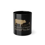 Taza negra 325 ml - Negro - Camiseta «No passis s’arada davant es bou»