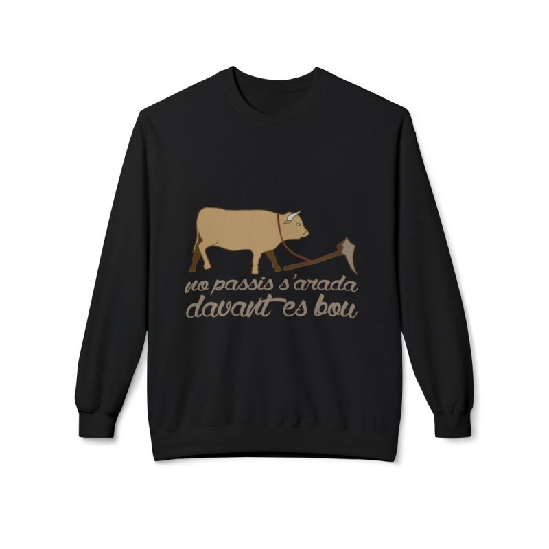 Sudadera Softstyle cuello redondo - Negro - Camiseta «No passis s’arada davant es bou»