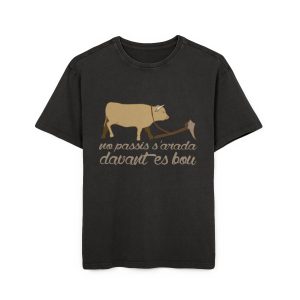 Camiseta oversize lavado acido - Negro - Camiseta «No passis s’arada davant es bou»