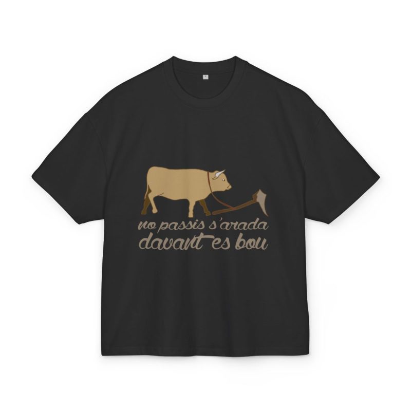 Camiseta box ultra gruesa - Negro - Camiseta «No passis s’arada davant es bou» Camiseta box ultra gruesa - Negro - Camiseta «No passis s’arada davant es bou»