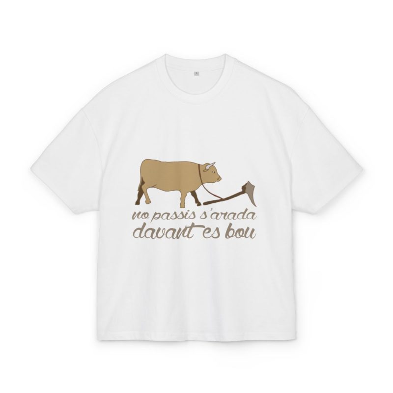 Camiseta box ultra gruesa - Blanco - Camiseta «No passis s’arada davant es bou»