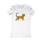 Camiseta mujer Favorite - Blanco - Camiseta Moix – gato naranja de paseo