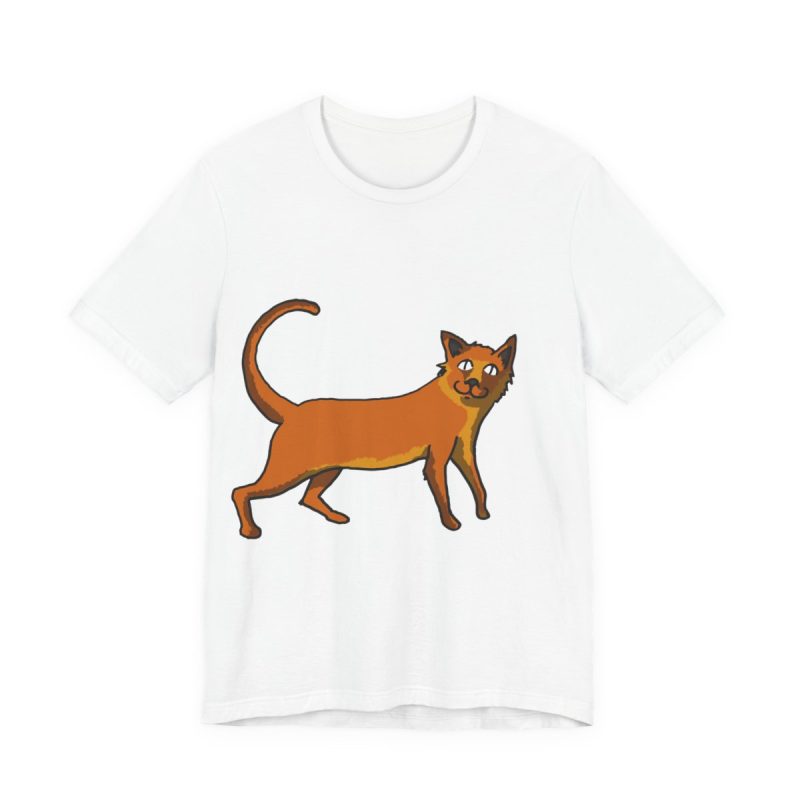 Camiseta jersey manga corta - Blanco - Camiseta Moix – gato naranja de paseo