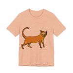 Camiseta jersey manga corta - Melocoton jaspeado - Camiseta Moix – gato naranja de paseo