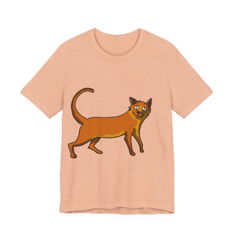 Camiseta jersey manga corta - Melocoton jaspeado - Camiseta Moix – gato naranja de paseo