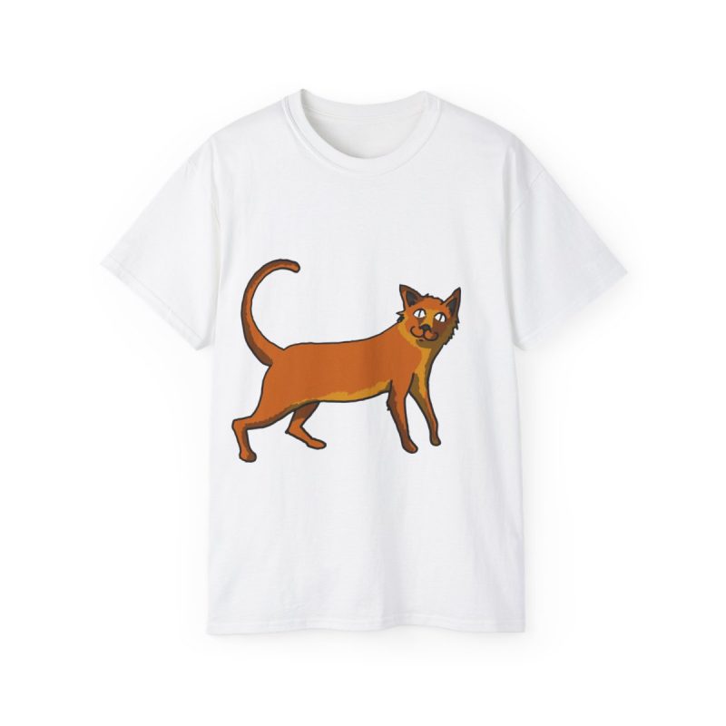 Camiseta ultra algodon - Blanco - Camiseta Moix – gato naranja de paseo