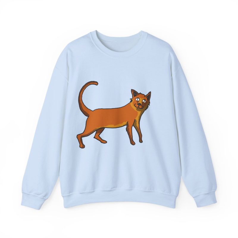 Sudadera cuello redondo - Azul claro - Camiseta Moix – gato naranja de paseo