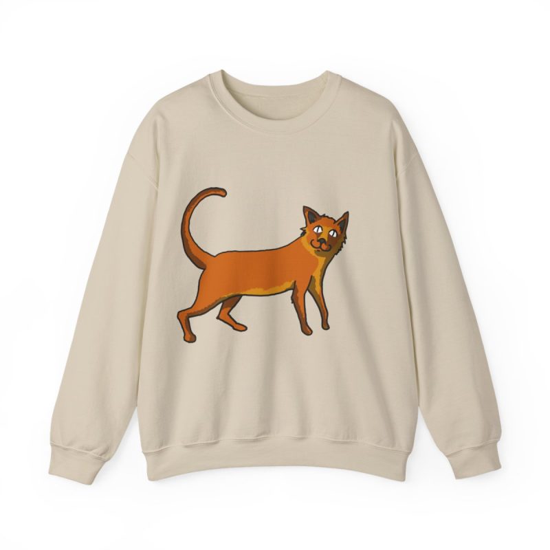 Sudadera cuello redondo - Arena - Camiseta Moix – gato naranja de paseo