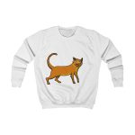 Sudadera infantil - Blanco artico - Camiseta Moix – gato naranja de paseo