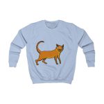 Sudadera infantil - Azul cielo - Camiseta Moix – gato naranja de paseo
