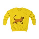 Sudadera infantil - Amarillo sol - Camiseta Moix – gato naranja de paseo