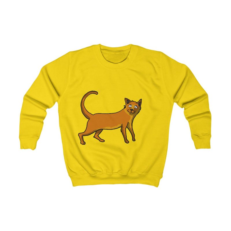 Sudadera infantil - Amarillo sol - Camiseta Moix – gato naranja de paseo